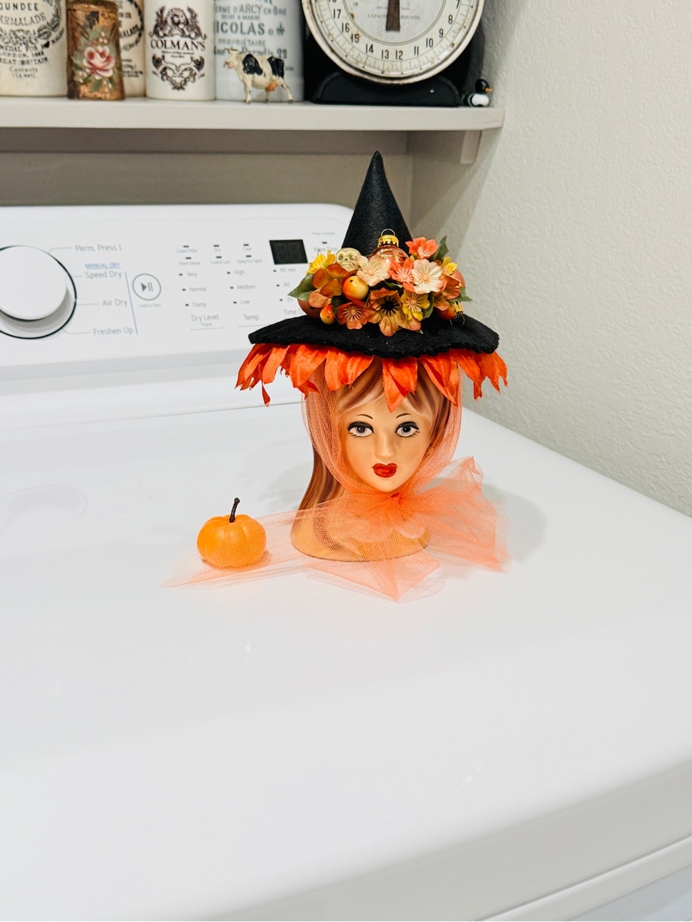 OOAK Fall Teen Witch Head Vase made by Me! - Picture 14 of 17